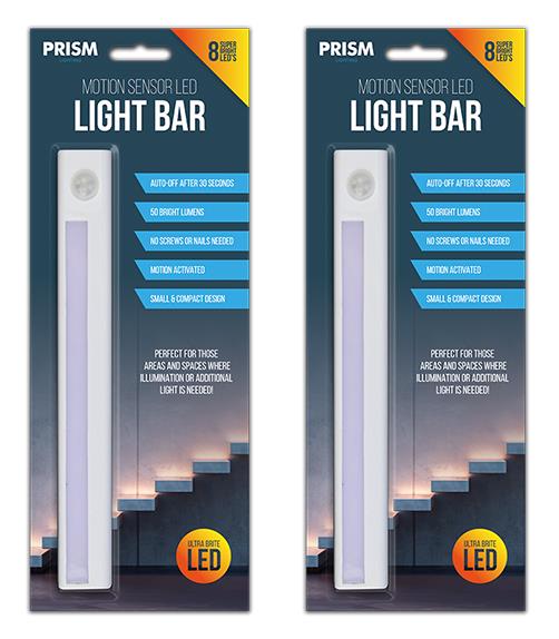 8 Bright LED PIR Motion Sensor Light Bar Cabinet Wireless 50Lumens Battery Opera 8 Bright LED PIR Motion Sensor Light Bar Cabinet Wireless 50Lumens Battery Opera